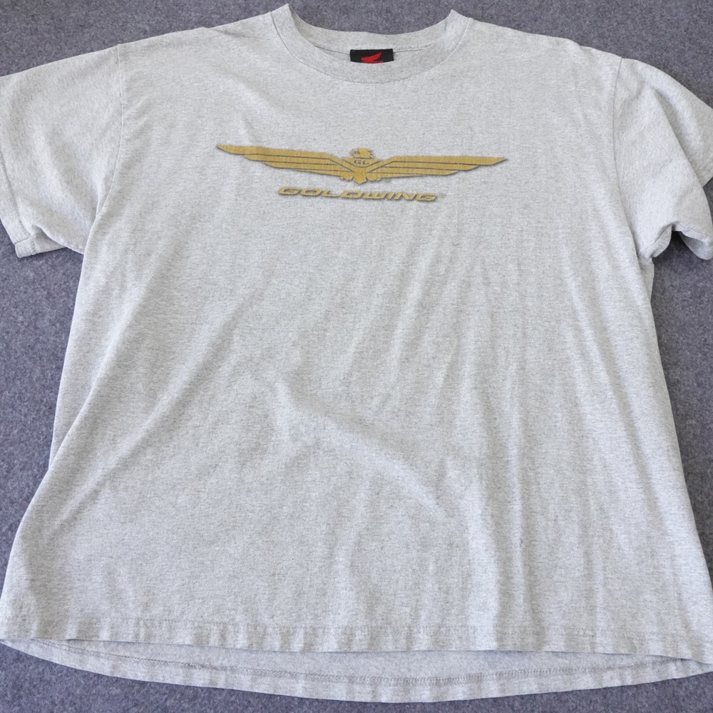 Vintage Honda Goldwing GL Motorcycle Graphic T-Shirt XL Gray Short Sleeve Cotton